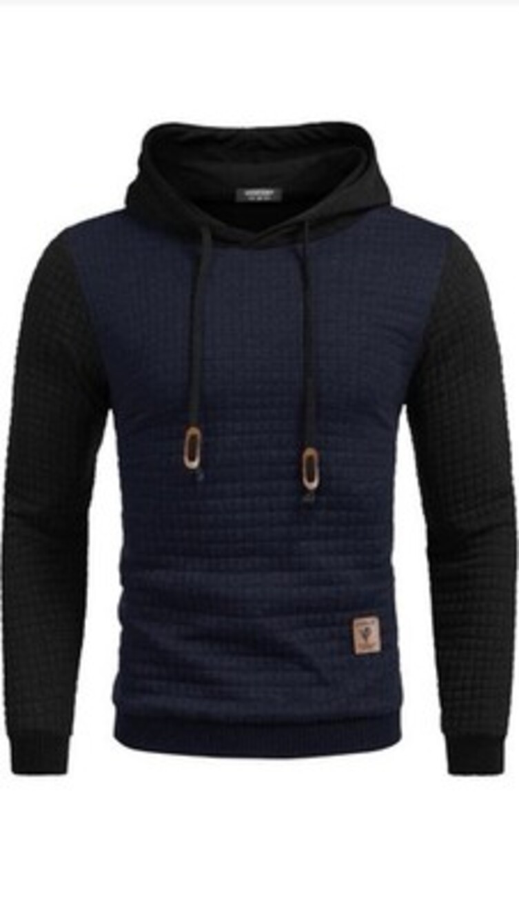 COOFANDY Men’s Sweatshirt Long Sleeve Drawstring Waffle Pullover Hoodies-SIZE S